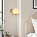 TEMBAGA | Lampu Dinding Bebola Kaca Berbentuk L Emas Nordic