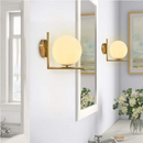 TEMBAGA | Lampu Dinding Bebola Kaca Berbentuk L Emas Nordic