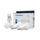 AOne | Plug N Play E27 LED RGB Smart Bulb Set Of 3 with Remote Controller