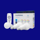 AOne | Plug N Play E27 LED RGB Smart Bulb Set Of 3 with Remote Controller