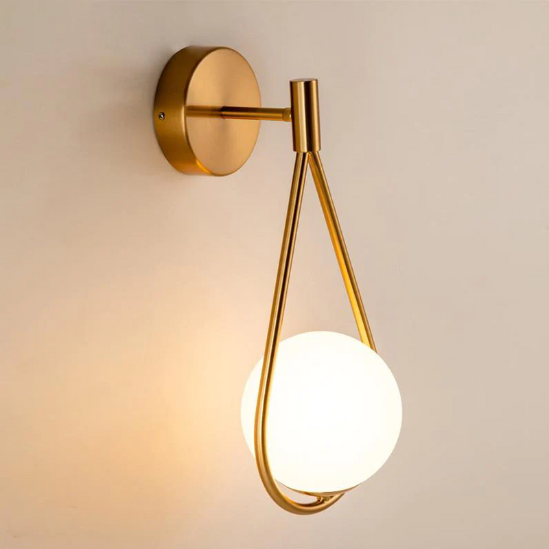COPPER | Nordic Water Drop Design Frosted Glass Globe Wall Lamp
