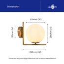 TEMBAGA | Lampu Dinding Bebola Kaca Berbentuk L Emas Nordic