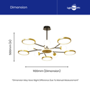 LUNERIA | Flat Galaxy Golden Chandelier